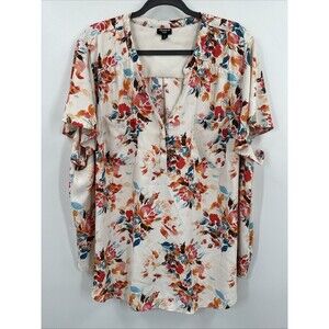 Torrid Harper Blouse Size 4 4X Women's Floral Short Sleeve Business Casual
